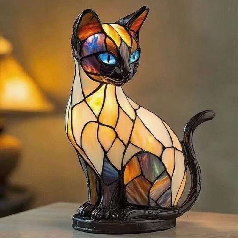 New Dog Series Resin Ornaments, LED Night Lights, Artistic Animal Sculptures, Creative Home and Desktop Decorations