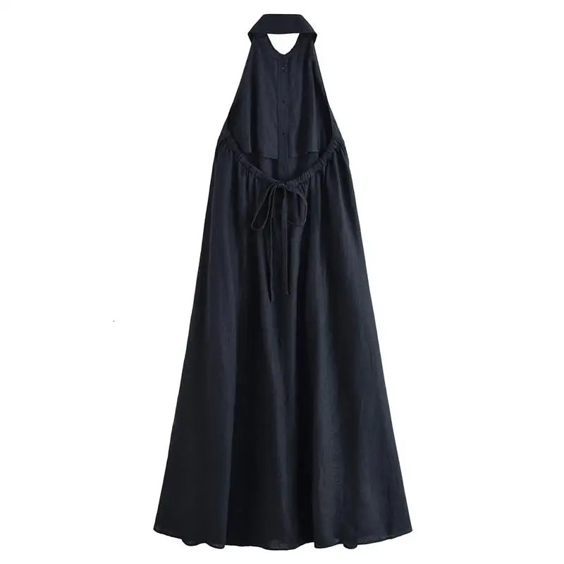 Dresses Summer Womens 2025 Neck-Hanging Elegant Long Holiday Dress Women Street Chic Youth Loose Fashion Dress 251230