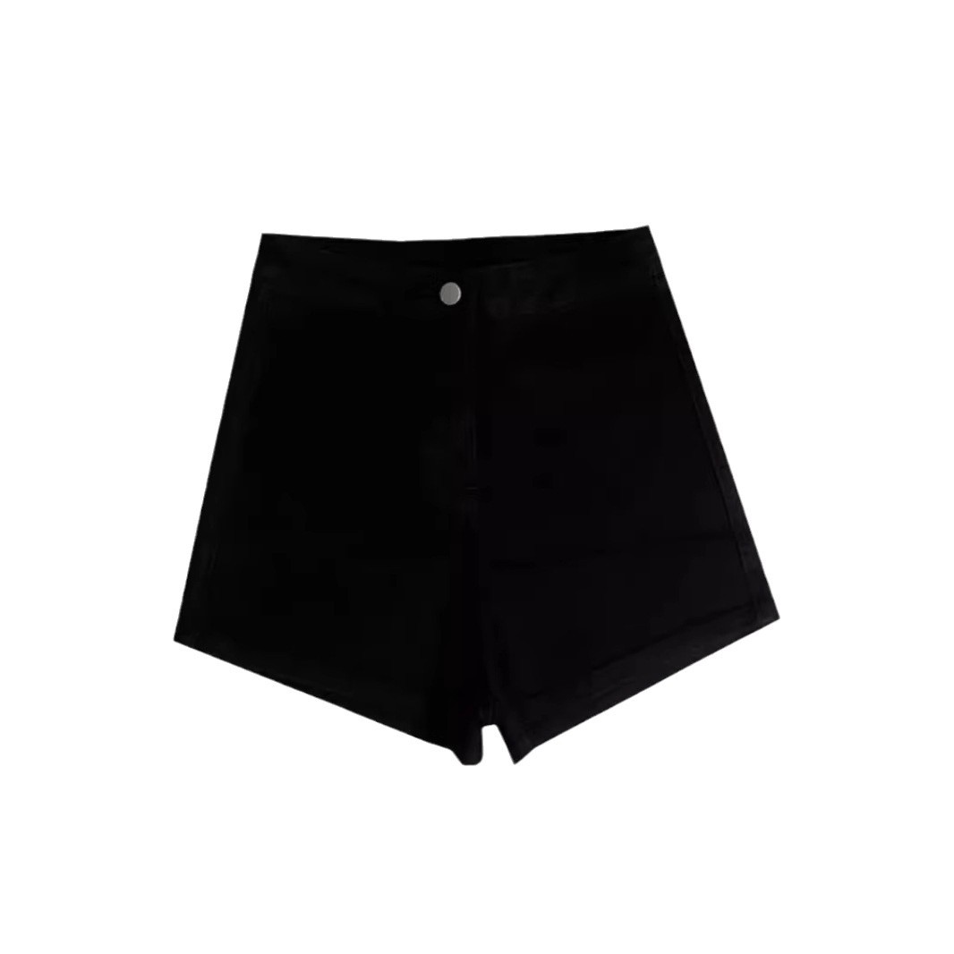 Women's Spring & Autumn New Black Denim Shorts - Casual Slim-Fit Leggings Bodycon A-Line Skort Lady Ins Trendy Hot Pants