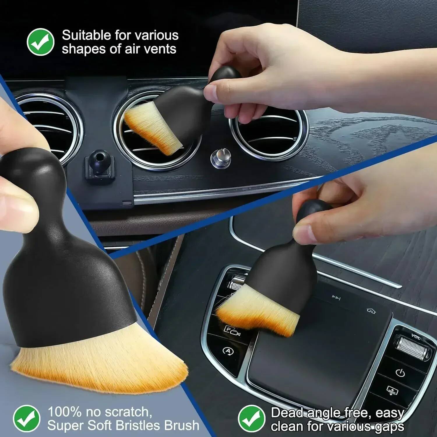 Update 6Pcs Wash Detailing Brush Set Multipurpose Auto Cleaning Brushes For Wheels Dashboard Vents Interior Exterior Car Accessorie