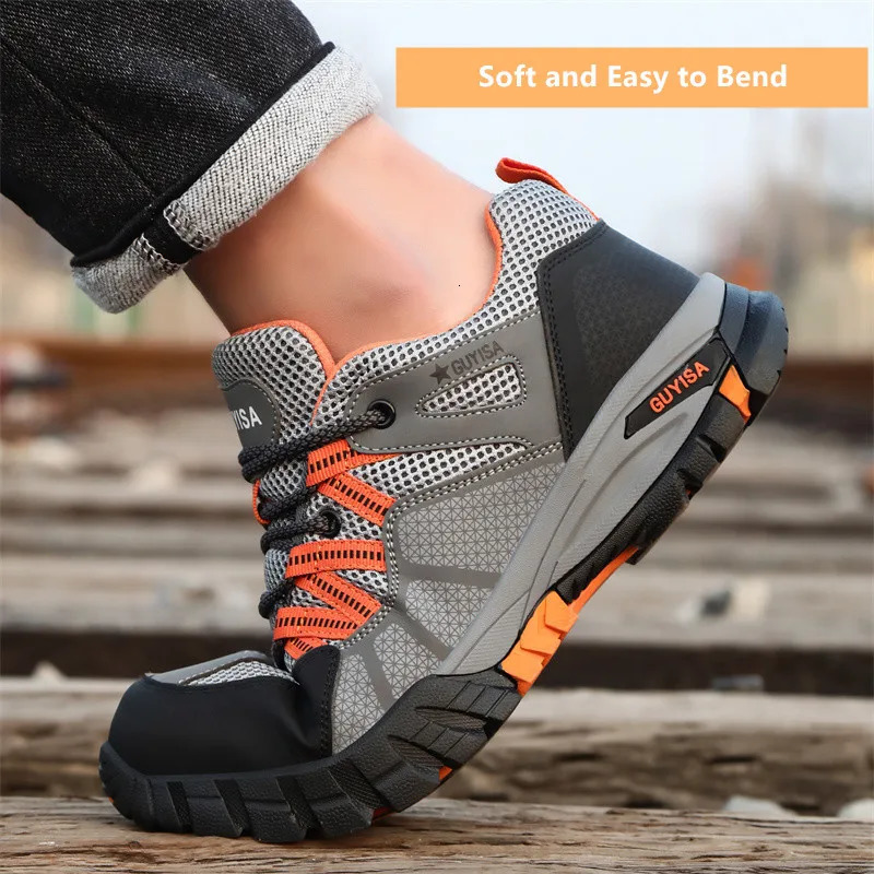 Work shoes with steel toe anti puncture work safety sneakers work man safety shoes anti-slip boots indestructible shoes for men 251226
