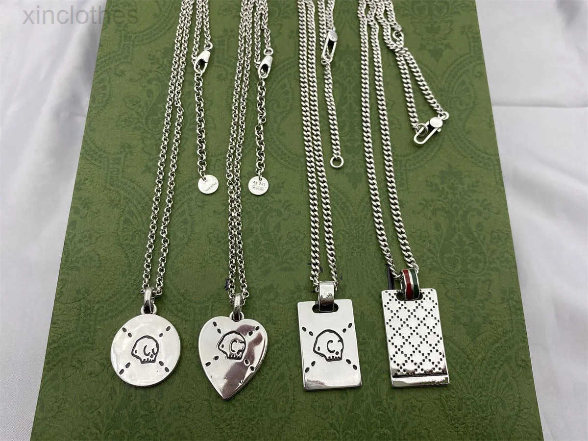 Pendant Necklaces 2022 Vintage 925 Sterling Sliver Women Men Skeleton Necklace Streetwear Ghost Chain Pendant Choker Luxury designer Jewelry G