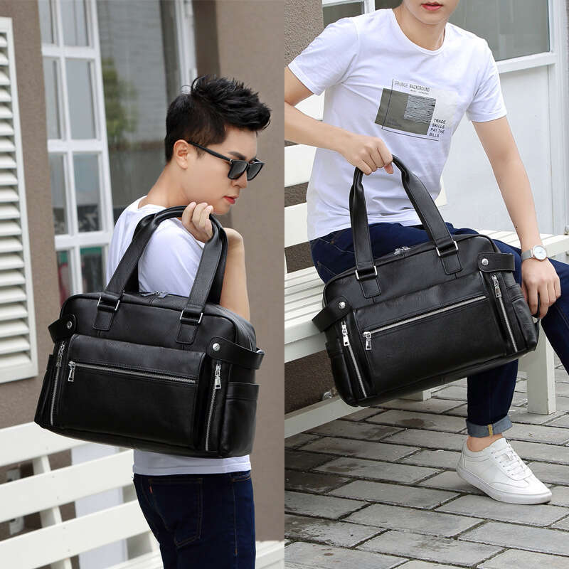 Luxury shoulder bag handbag Hobo leather new men's large capacity official document cover layer cowhide casual travel bag fitness bag trend SENYY