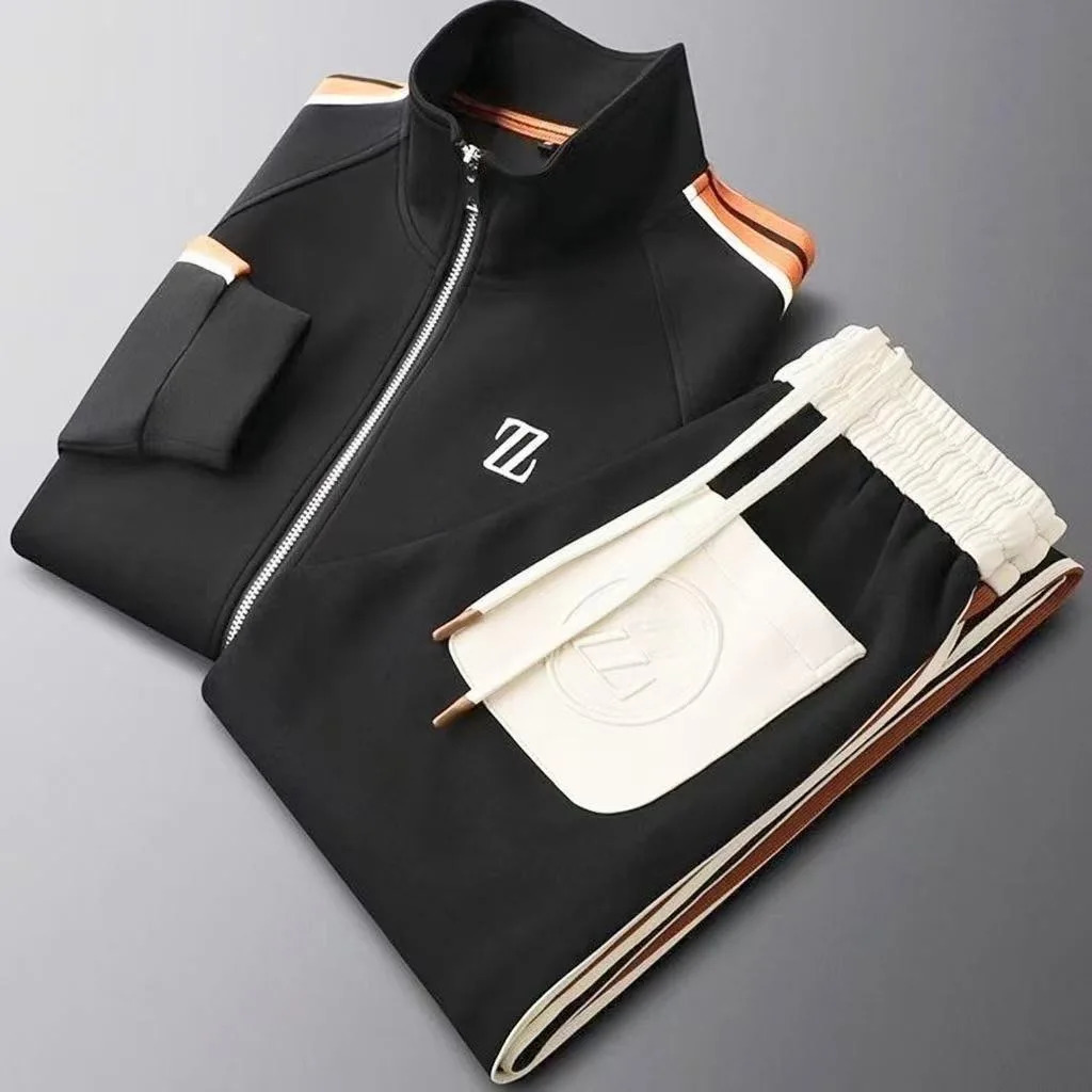 men tracksuit Sportswear Suit Mens Jacket Trendy ins ed Fashion Trousers TwoPiece Set clothing 251231