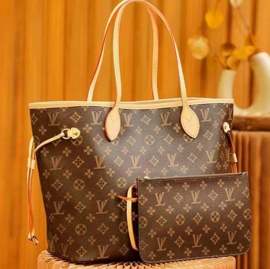 2pcs High qualitys Women bags Luxurys Handbag Lady Designer Composite Bags Lady Clutch Bag Shoulder Tote Female Purse Wallet Handbag louisities vittonn bag viitton