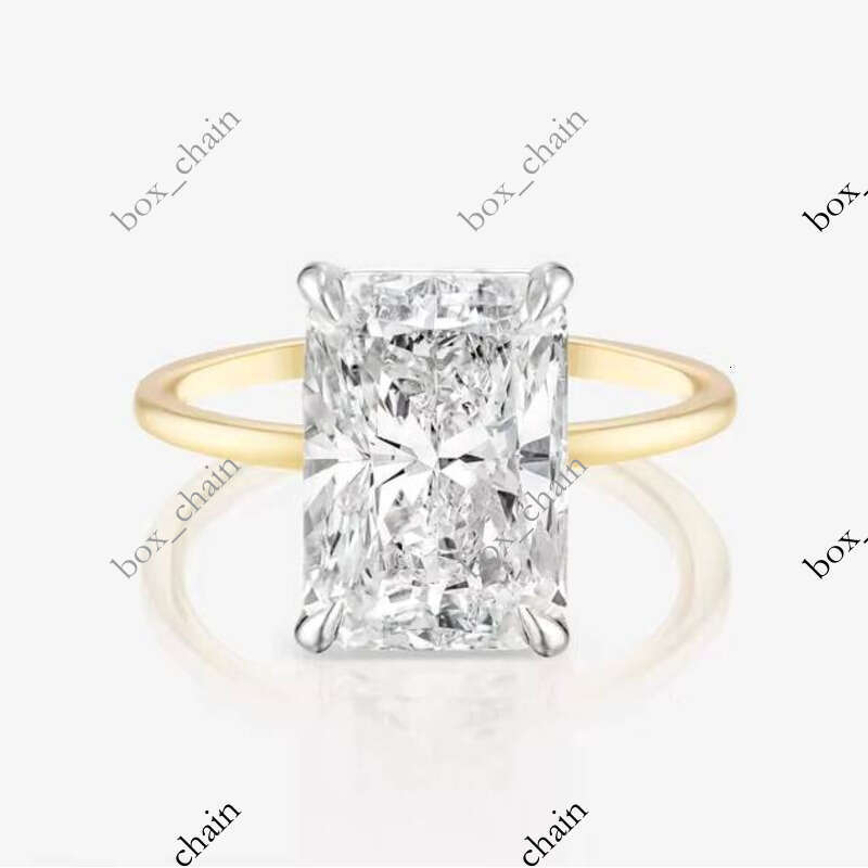 Wedding Gold Plated VVS Moissanite 925 Sterling Silver Sparkling Classic Flower Radiance Ice Women's Jewelry Ring
