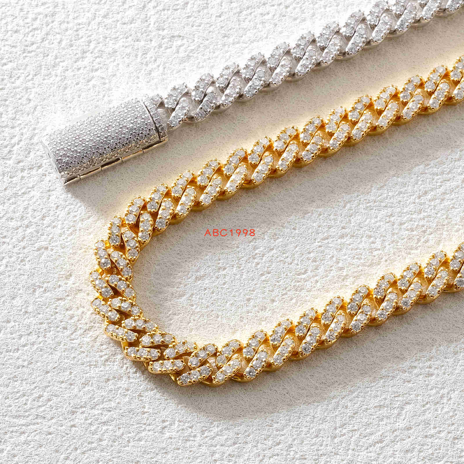 14K Gold Plated 925 Sterling Silver Lab Created Moissanite Diamond 6MM VVS Iced Out Miami Cuban Chain Necklace for Men Women