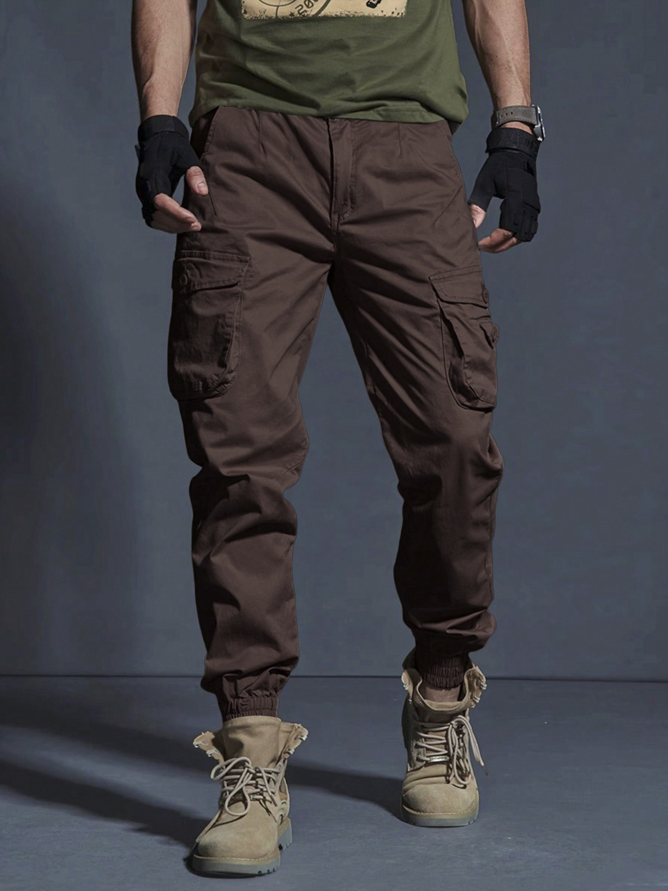 WOZK workwear pants men's 2026 new summer trendy brand casual pants drawstring straight leg pants designer