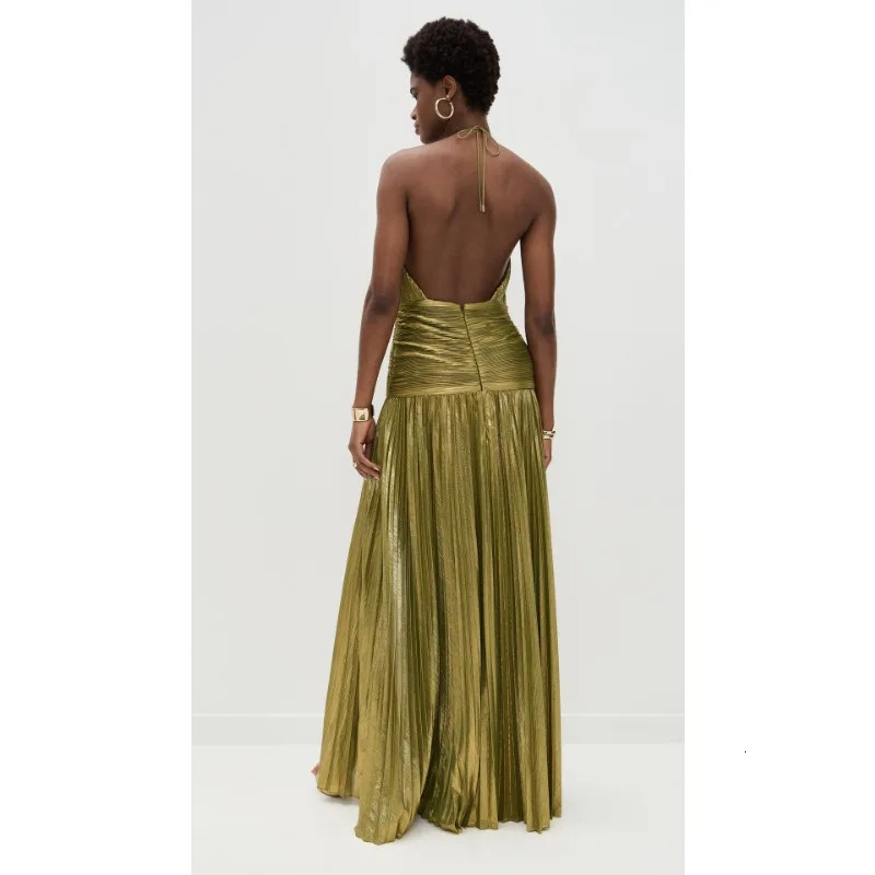 Luxurious Women Corset Party Cocktail Dress Sexy Off Shoulder Halter Folds Slit Guest Celebrity Long Prom Gown 251231