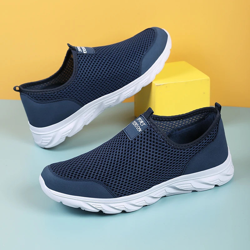 Breathable Summer Sneakers Men Casual Sport Shoes Light Weight Mesh Footwear For Running Slip On Walking Shoes 251226