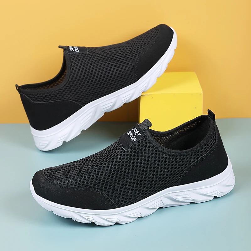 Breathable Summer Sneakers Men Casual Sport Shoes Light Weight Mesh Footwear For Running Slip On Walking Shoes 251226