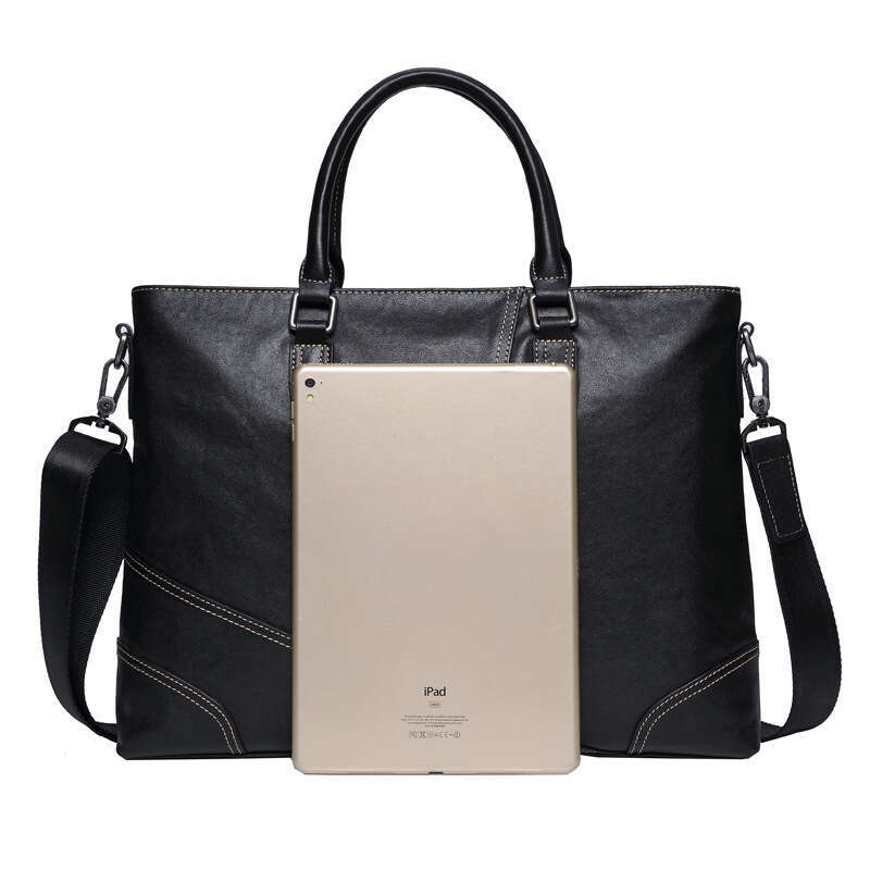 Luxury shoulder bag handbag Hobo new men's briefcase leather business briefcase horizontal top layer cowhide leather bag SENYY