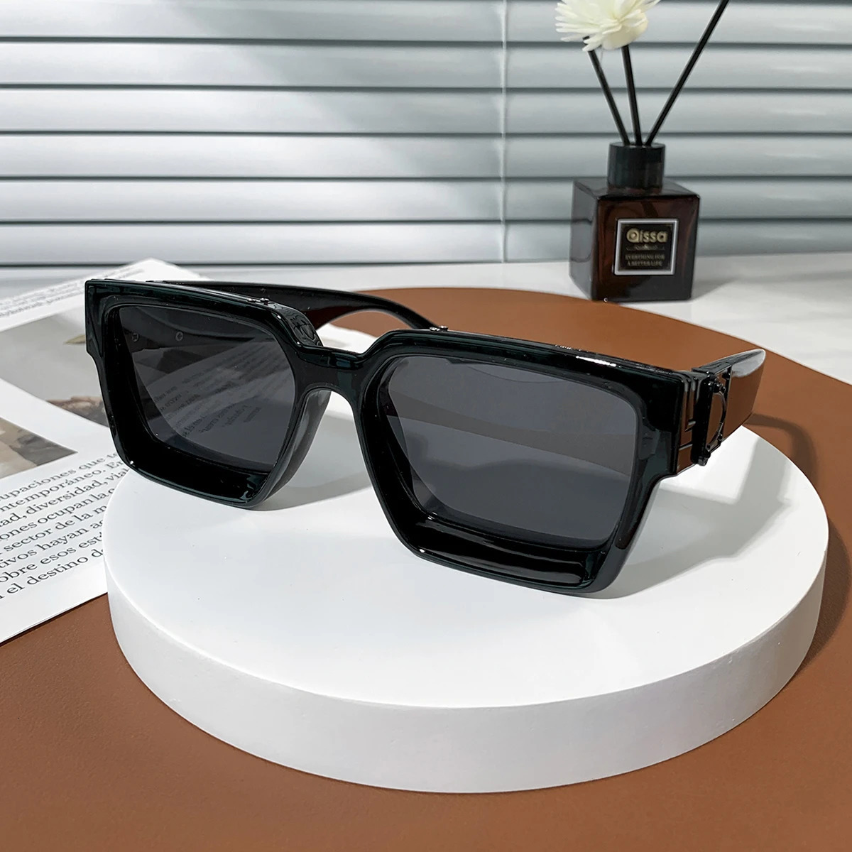 Ruiao Retro Black Millionaire Shades Sunglasses 2025 For Men er Famous Square Sun Glasses Man Women Sunglass 251225