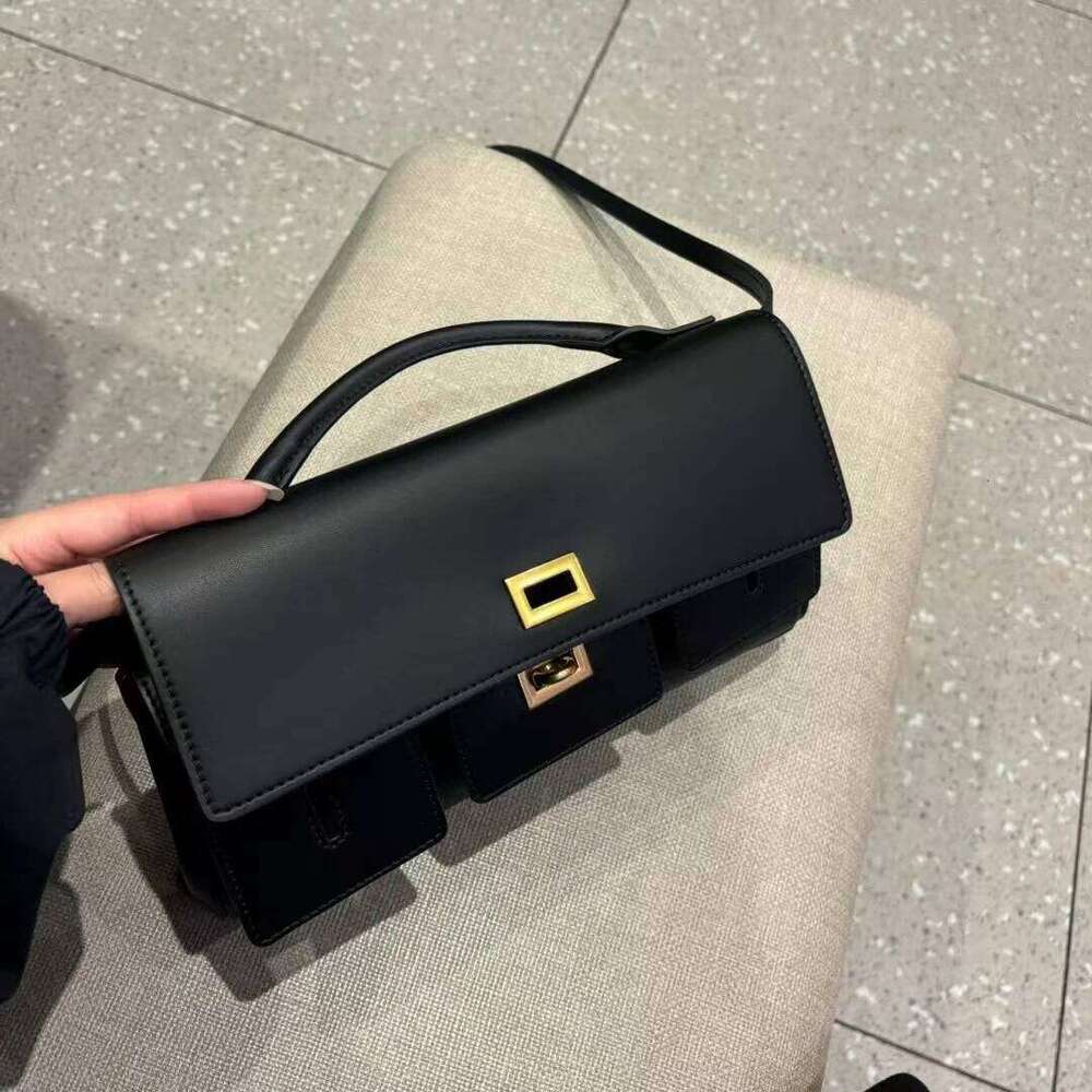 BAOLUOMINGPIN Genuine Leather Small Square Handbag Vintage Motorcycle Style Cowhide Crossbody One Shoulder Bag Durable Luxury Design 1100368158