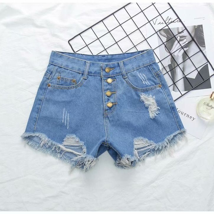 Women's Plus Size Denim Shorts - Loose Wide-Leg Fit for Curvy Figures Up to 200 Lbs, Summer Slimming Black Trendy Hot Pants