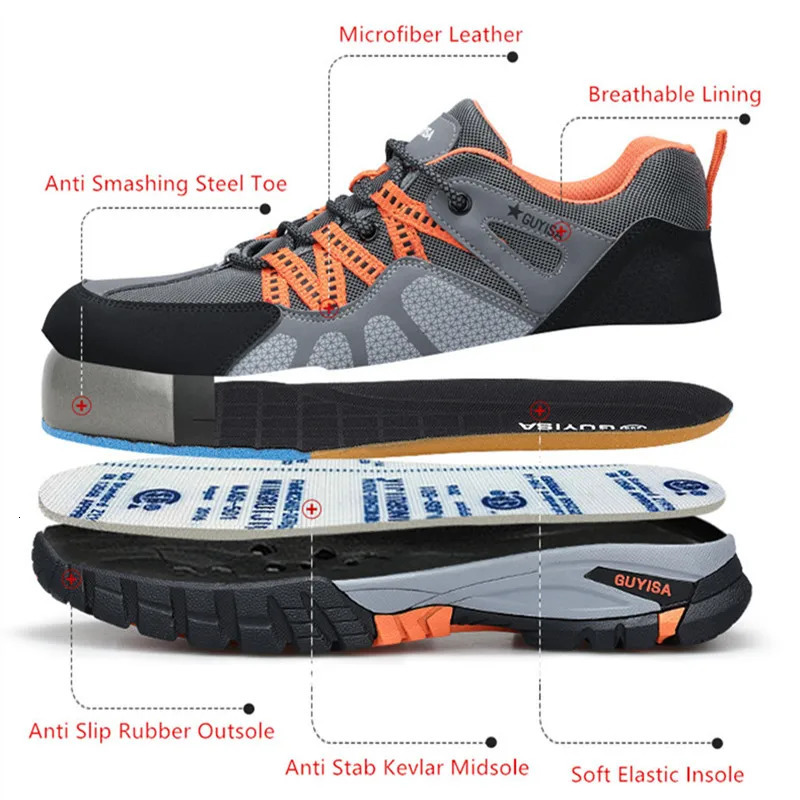 Work shoes with steel toe anti puncture work safety sneakers work man safety shoes anti-slip boots indestructible shoes for men 251226