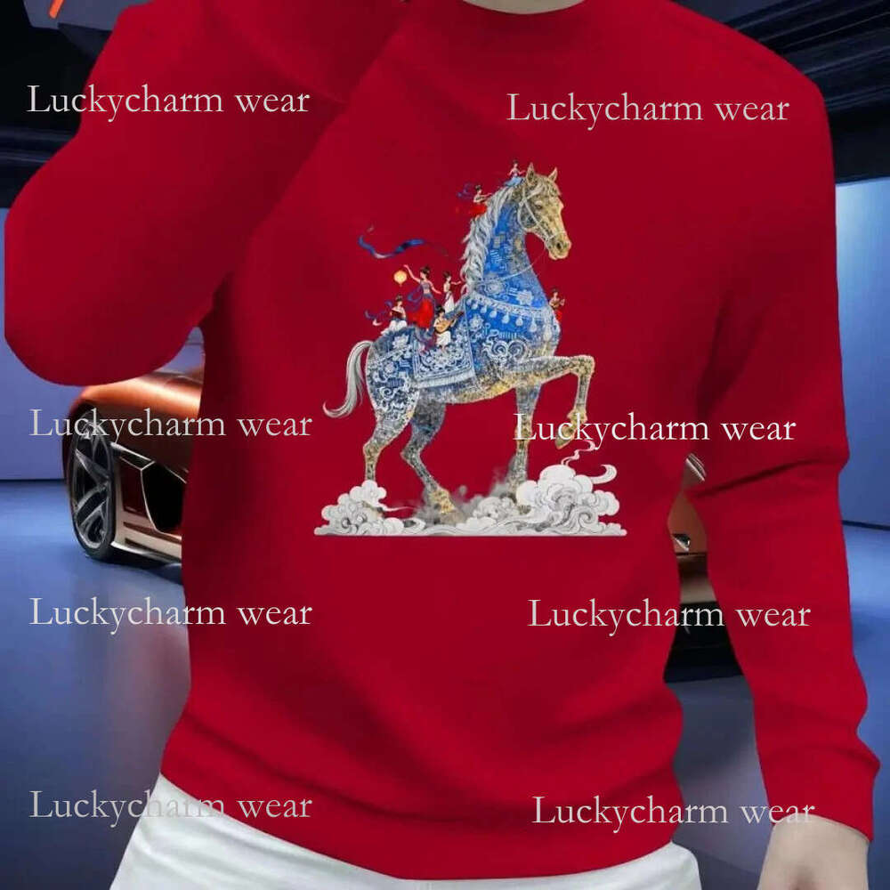 Autumn Winter New Brand Printed Sweatshirt Men's Fashion Pullover Round Neck Long Sleeve Casual Versatile Top Trendy