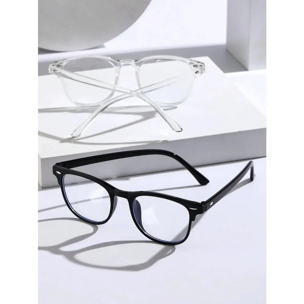 Transparent Square Plastic Frame Trendy Anti-Blue Light Clear Glasses For Back To School Clothing Accessories 251225