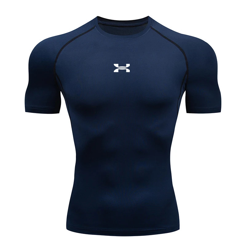 Mens summer sportswear running T-shirt elastic quick-drying sports top T-shirt sports gym exercise shirt for men 251231