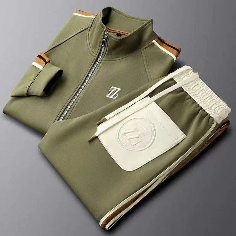 men tracksuit Sportswear Suit Mens Jacket Trendy ins ed Fashion Trousers TwoPiece Set clothing 251231