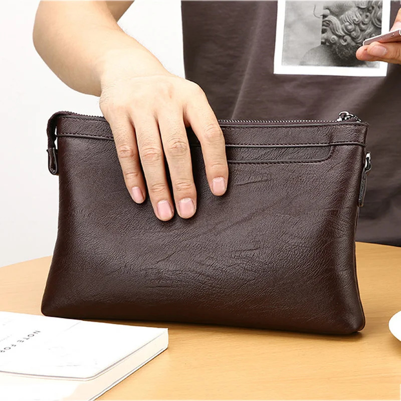 Fashion n Business Clutch Bag High Quality PU Leather Envelope Bags Casual Travel Mens Wallet Cell Phone Pocket 251230