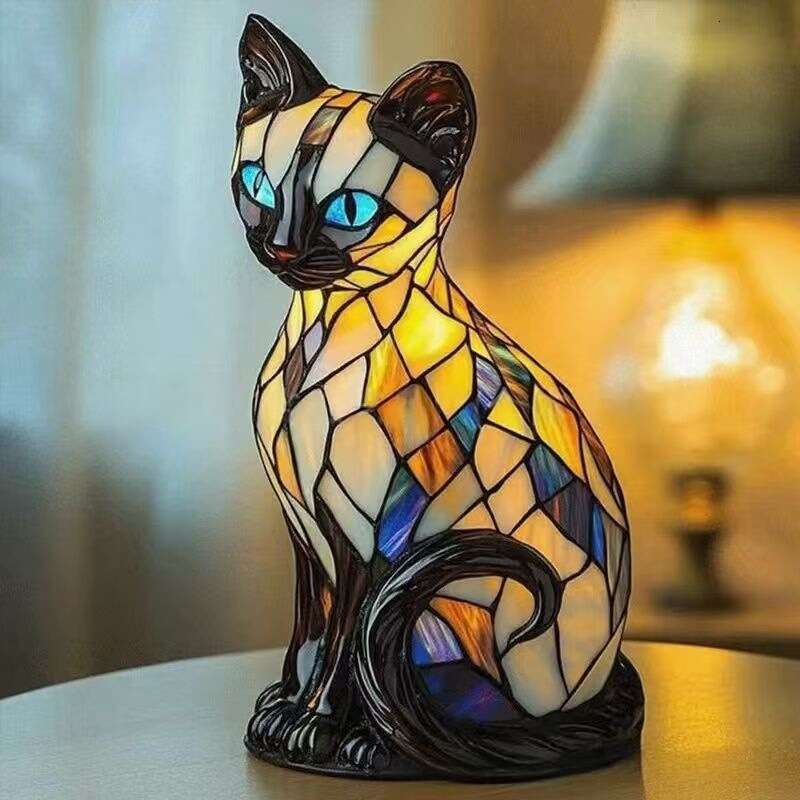 New Dog Series Resin Ornaments, LED Night Lights, Artistic Animal Sculptures, Creative Home and Desktop Decorations