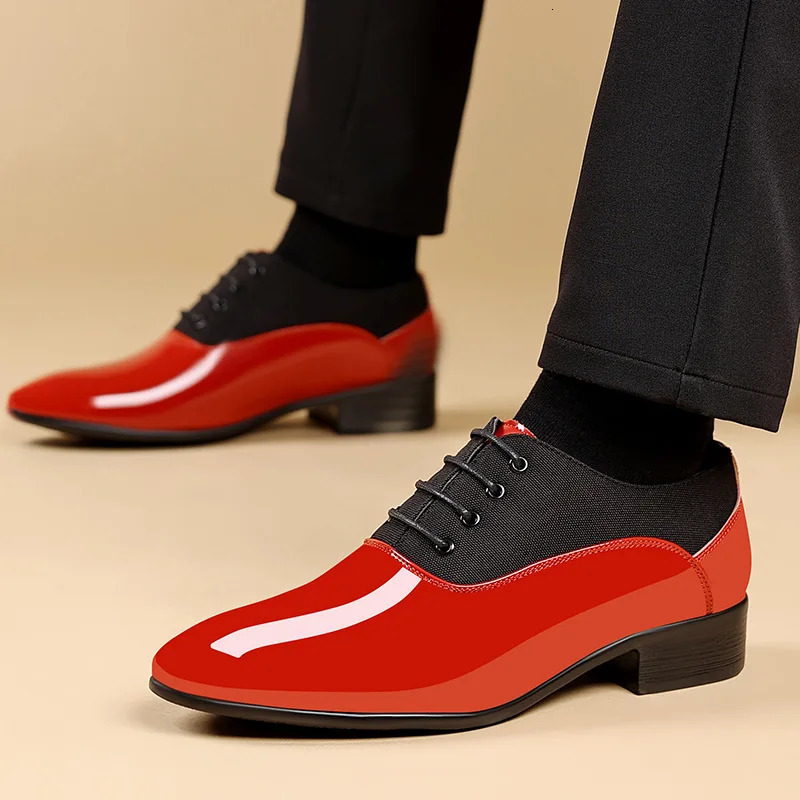 2025 Men Oxford Shoes Patent Leather Men Dress Shoes Pointed Toe Formal Office Shoes High Quality Men Praty Wedding Shoe 251231
