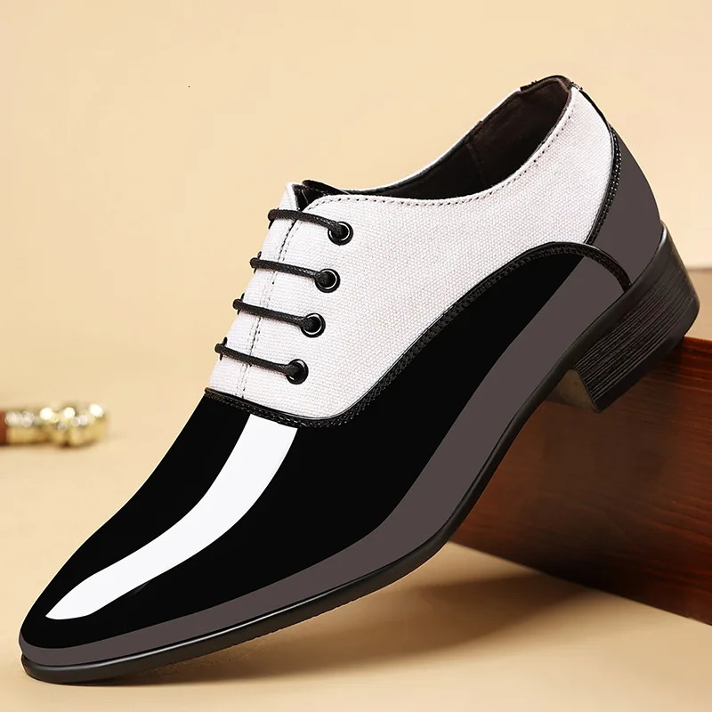 2025 Men Oxford Shoes Patent Leather Men Dress Shoes Pointed Toe Formal Office Shoes High Quality Men Praty Wedding Shoe 251231