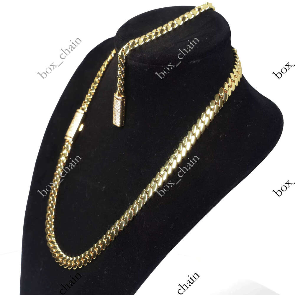 14k 18k Gold Plated Mans Iced Out Bracelet Miami Cuban Link Chain Sterling Silver Necklace Wholesale