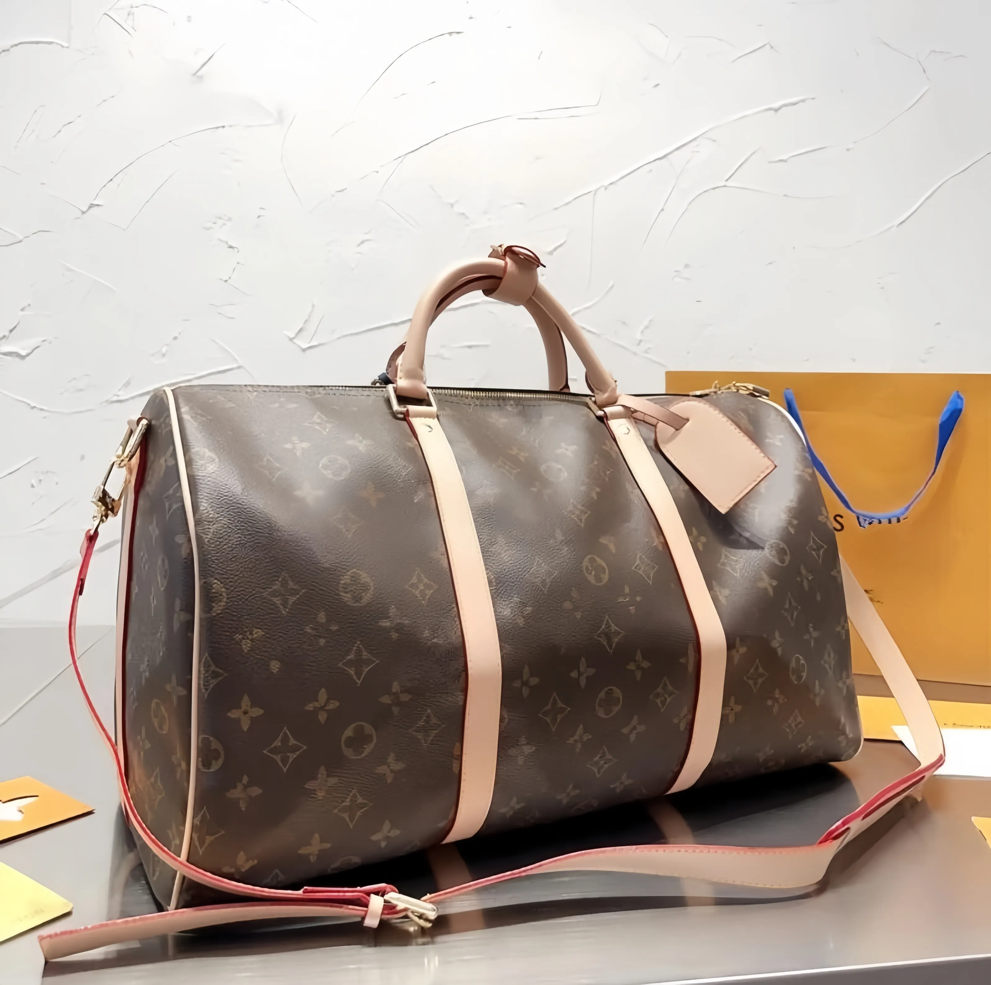 Designer Bag 55CM Leather Designers Men Women Duffel Bags Suitcases Luggage Outdoor Packs Shoulder Travel louisities vittonn bag viitton Messenger Totes Bags