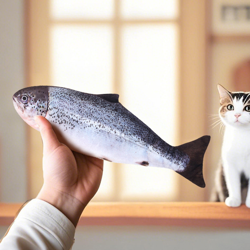 Bounceable electric fish toy USB jumping fish cat toy