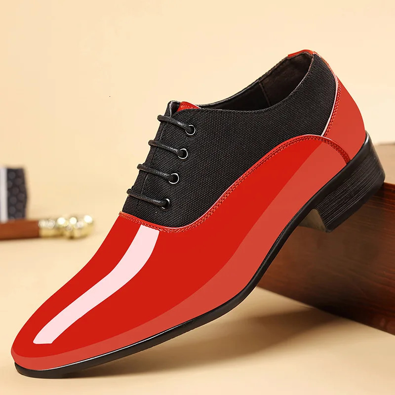 2025 Men Oxford Shoes Patent Leather Men Dress Shoes Pointed Toe Formal Office Shoes High Quality Men Praty Wedding Shoe 251231