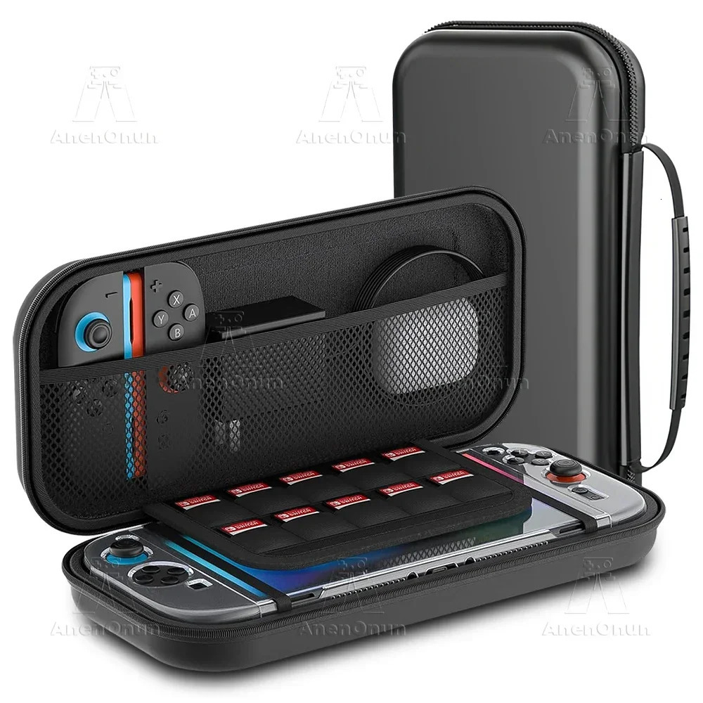 Switch 2 Carrying Case Shockproof Anti-Scratch EVA Hard Shell Portable Travel Bag with 10 Game Card Holder Elastic Secure Fit 251231