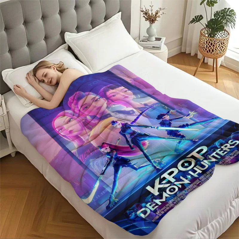 K-Pop Demon Hunters Blanket Girls Boys Plush Throw Blanket Novelty Warm Blanket All Season Gift for Bed Sofa Office Camping Trip 251231 - view 5