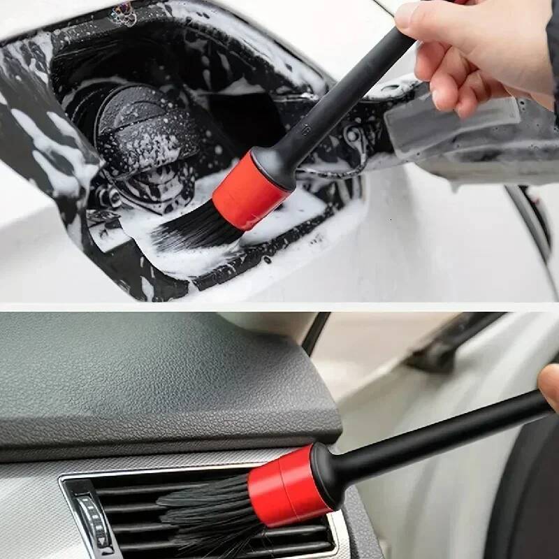 Update 6Pcs Wash Detailing Brush Set Multipurpose Auto Cleaning Brushes For Wheels Dashboard Vents Interior Exterior Car Accessorie