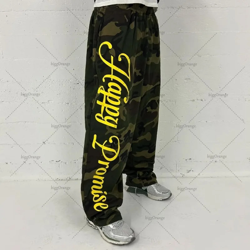 Trendy Streetwear Trousers Women Hip-hop Gothic Harajuku Camouflage Sweatpants Retro Casual Loose Wide-leg Pants Jogger Men 251230