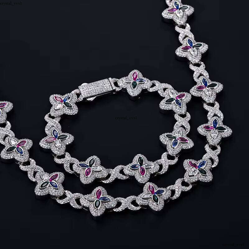 Hot Sale Men's Trendy 18mm 925 Sterling Silver Iced Hip Hop Infinity Clover Cuban Bracelet IGI VVS Moissanite Necklace shi - view 4