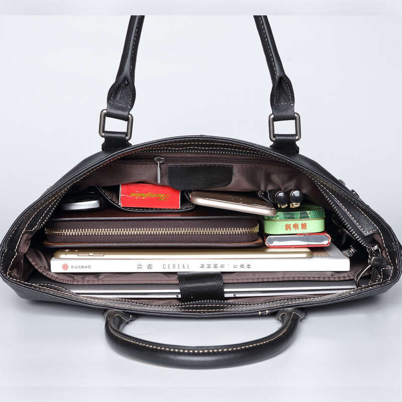 Luxury shoulder bag handbag Hobo new men's briefcase leather business briefcase horizontal top layer cowhide leather bag SENYY