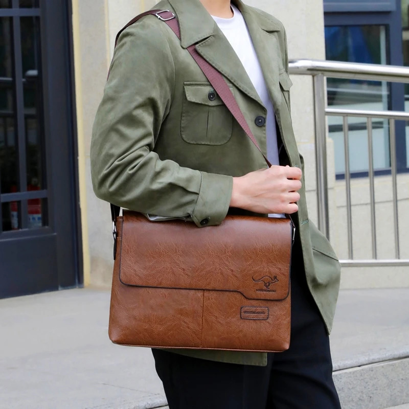 Men Shoulder Bag For IPAD Leather Business Handbag Men Messenger Bag Large Side Sling Bag Fashion Man Crossbody Bag 251230