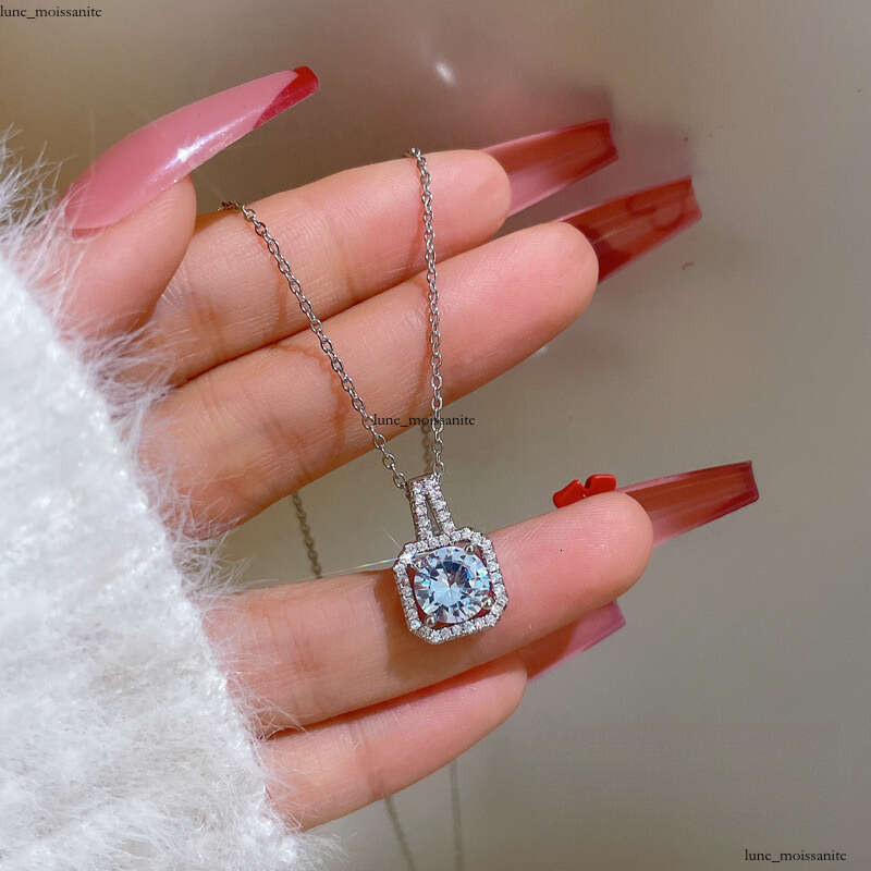 Shiny Alloy VVS Moissanite Pendant Necklace Earrings Ring Set Fashion Jewelry Women's Chain Buckle Gift