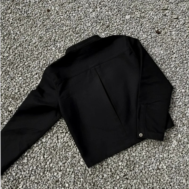 Diligence Jacket Y2K Trendy Asymmetric Button High Collar Canvas Casual Gothic Hip Hop Street Unisex Fencing 251231
