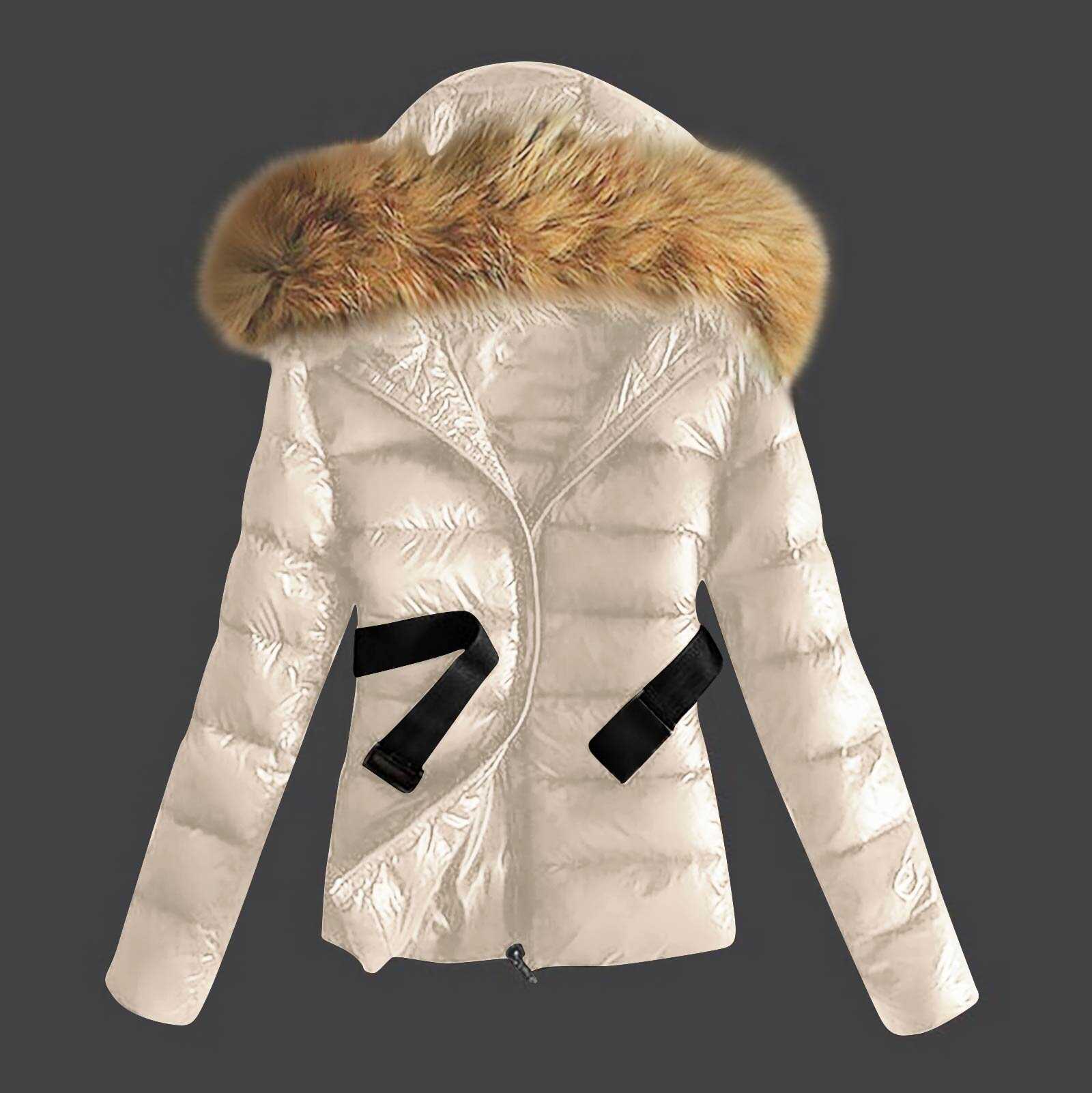 2025 Winter Imitation Raccoon Fur Collar Korean Fashion Women Slim Fit Down Cotton Jacket Short Style Yl-736