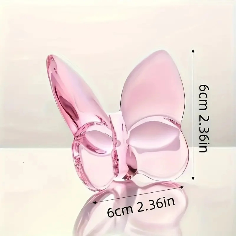 1pc Elegant Crystal Glass Butterfly Desktop Decor Home Office Desk Ornament Bookcase Living Room Gift For Wedding And Party 251230