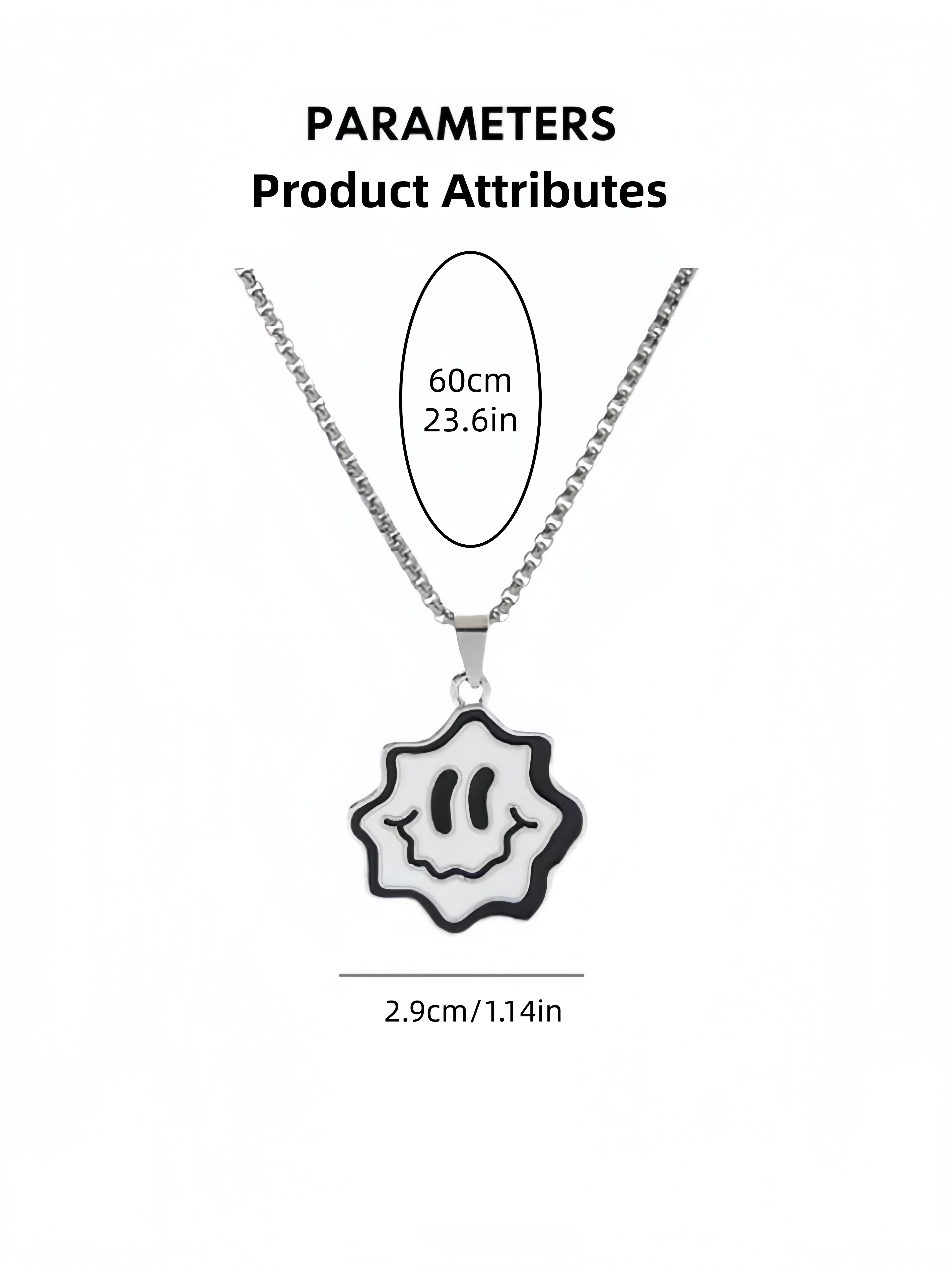 Wave Cartoon Smile Face Necklace - Hip Hop Unique Design, Minimalist Jagged Smile Pendant, Street Style Metal Chain Trendy Accessory