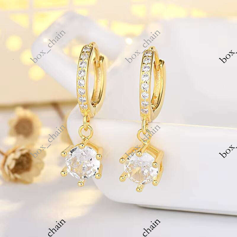 Hot Sale Vintage VVS Moissanite Women's Jewelry VVS Moissaniteia Silicone 1ct Ear Clip Hoop Earrings