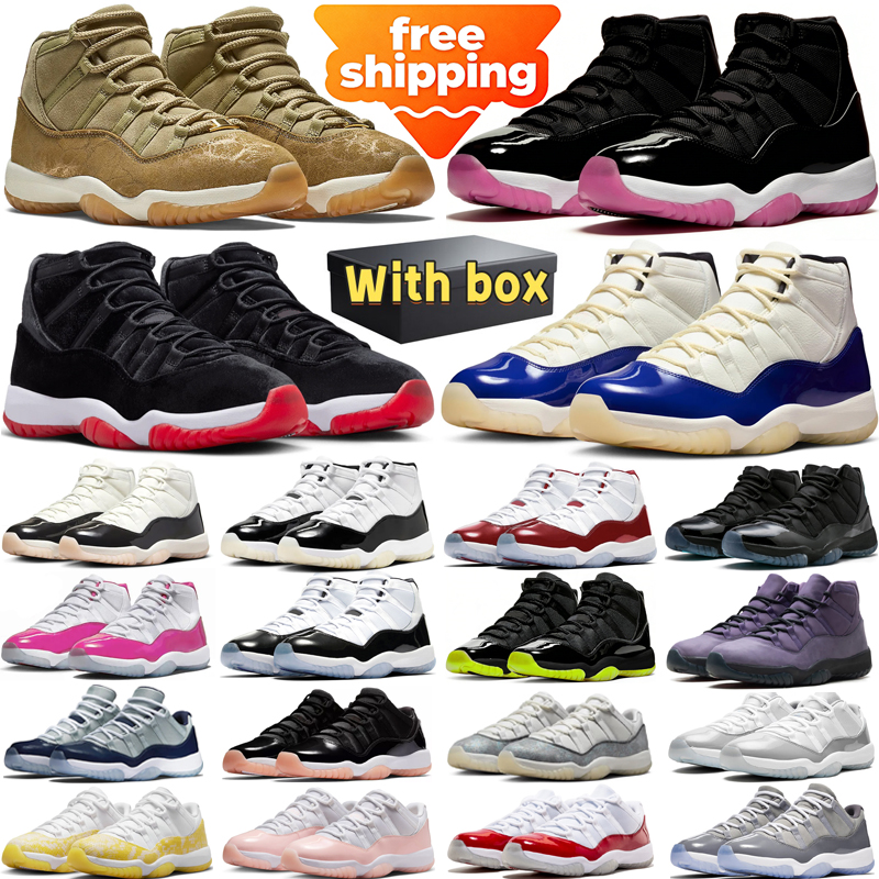 free shipping designer basketball shoes 11 11s mens sneakers woman trainers Pink Jams Cheery Neutral Olive Bred Velvet fashion sport chaussures shoe with box
