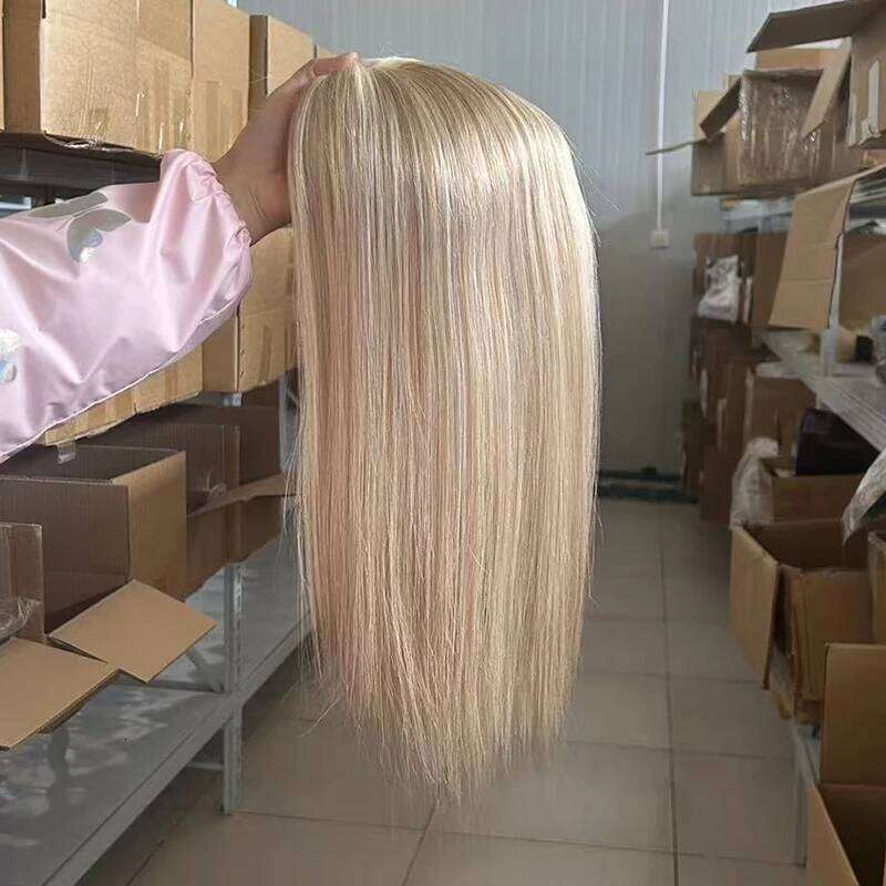 Swiss Silk Lace Base Cuticle Aligned P18/613 Raw Virgin Human For Women Piano 16inch 5*6 Hand-Tied Hair Toppers