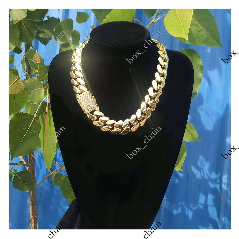 Wholesale 18k Custom 24k Gold 20mm Miami Cuban Chain Necklace
