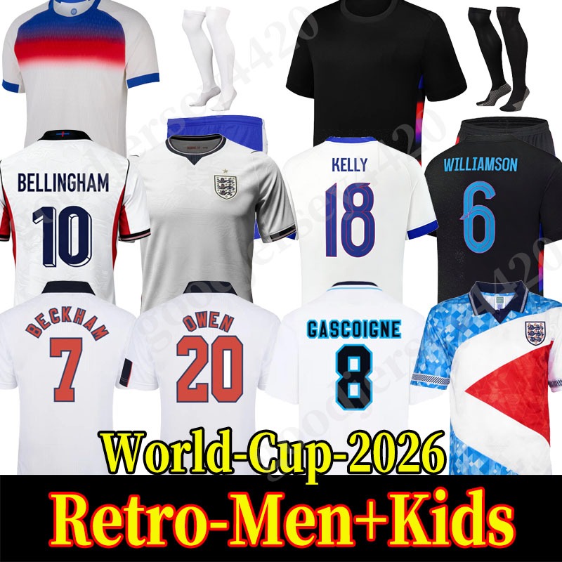 England World Cup 2026 Soccer Jerseys Football tops 26 27 england football shirt BELLINGHAM kits BECKHAM KANE SAKA RICE FODEN National Team Kids Kit maillot de foot