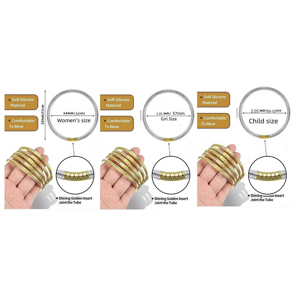 5Pcs/set Child Kid Glitter Jelly Bracelets Gold Color Buddhist Rush Bracelets Tibetan Buddha Temple Bangles 251222